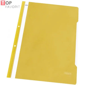 Dosar din plastic, cu sina si perforatii, galben, NOKI TOP FAVORIT