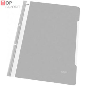 Dosar din plastic, cu sina si perforatii, gri, NOKI TOP FAVORIT
