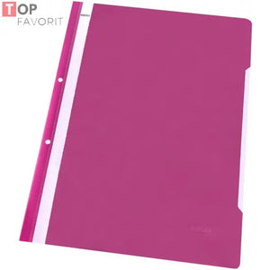 Dosar din plastic, cu sina si perforatii, roz, NOKI TOP FAVORIT